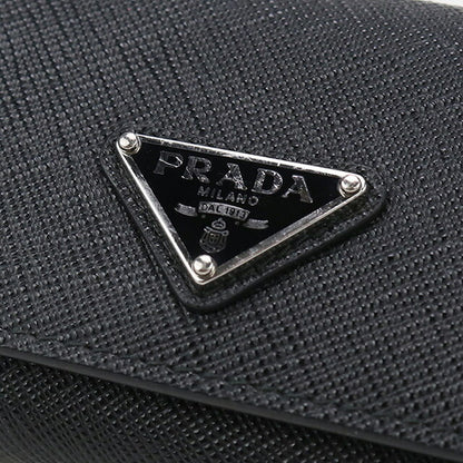 中古 プラダ 三つ折り財布 レディース ブランド PRADA サフィアーノトライアングル財布 ブラック 財布 USDPR101839011