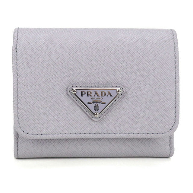 Used Prada Trifold Wallet Ladies Brand PRADA Saffiano Leather Saffiano Triangle Wallet Leather 1MH043 QHH F0ETB Purple USDPR101845011