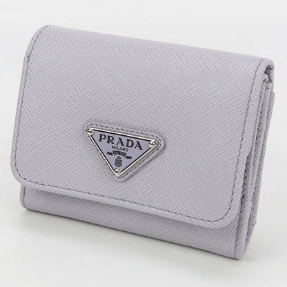 Used Prada Trifold Wallet Ladies Brand PRADA Saffiano Leather Saffiano Triangle Wallet Leather 1MH043 QHH F0ETB Purple USDPR101845011