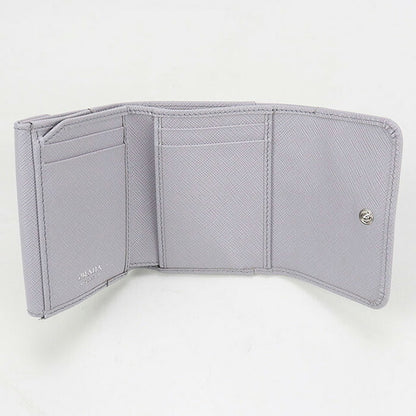 Used Prada Trifold Wallet Ladies Brand PRADA Saffiano Leather Saffiano Triangle Wallet Leather 1MH043 QHH F0ETB Purple USDPR101845011