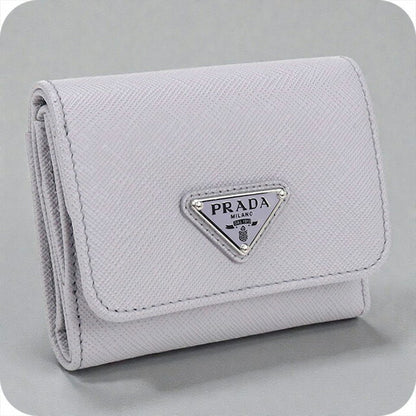 Used Prada Trifold Wallet Ladies Brand PRADA Saffiano Leather Saffiano Triangle Wallet Leather 1MH043 QHH F0ETB Purple USDPR101845011