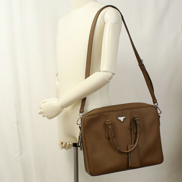 中古 プラダ ブリーフケース メンズ ブランド PRADA 2WAY ブラウン バッグ USDPR102301011
