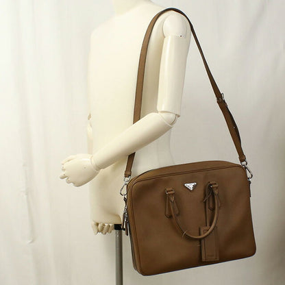中古 プラダ ブリーフケース メンズ ブランド PRADA 2WAY ブラウン バッグ USDPR102301011