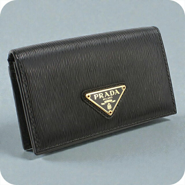 中古 プラダ 名刺入れ レディース ブランド PRADA トライアングルカードケース 1MC122 ブラック 小物 USDPR102402011