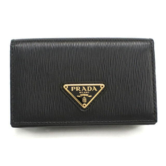 中古 プラダ 名刺入れ レディース ブランド PRADA トライアングルカードケース 1MC122 ブラック 小物 USDPR102402011