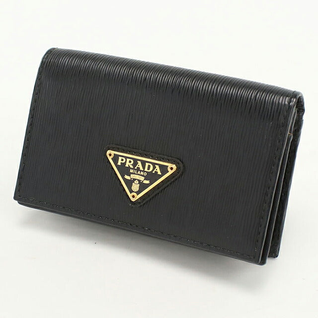 中古 プラダ 名刺入れ レディース ブランド PRADA トライアングルカードケース 1MC122 ブラック 小物 USDPR102402011