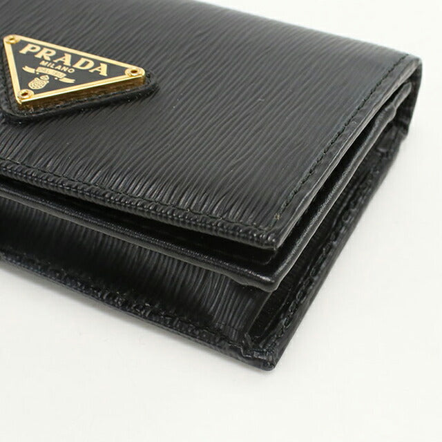 中古 プラダ 名刺入れ レディース ブランド PRADA トライアングルカードケース 1MC122 ブラック 小物 USDPR102402011