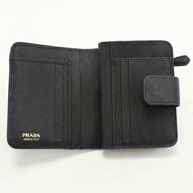 Used Prada Bifold Wallet with Coin Purse Women&