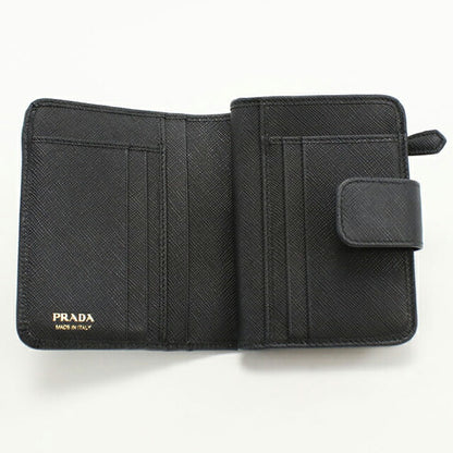 Used Prada Bifold Wallet with Coin Purse Women&