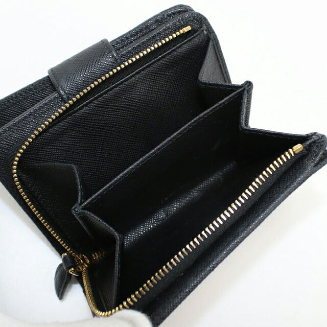 Used Prada Bifold Wallet with Coin Purse Women&