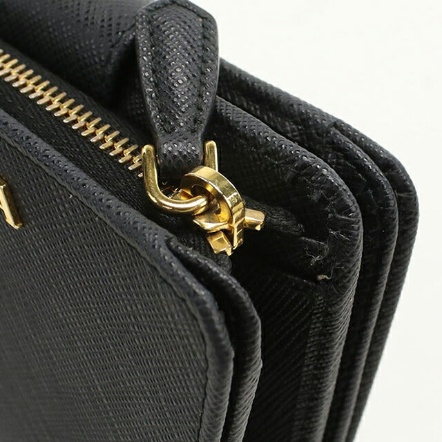 Used Prada Bifold Wallet with Coin Purse Women&