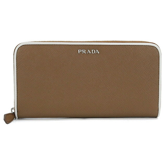 Used Prada long wallet round zipper ladies brand PRADA zip around saffiano leather brown USDPR102677011