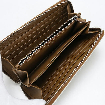 Used Prada long wallet round zipper ladies brand PRADA zip around saffiano leather brown USDPR102677011