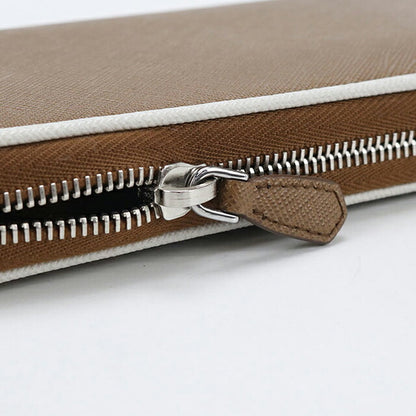 Used Prada long wallet round zipper ladies brand PRADA zip around saffiano leather brown USDPR102677011