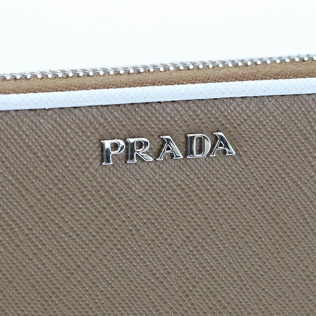 Used Prada long wallet round zipper ladies brand PRADA zip around saffiano leather brown USDPR102677011