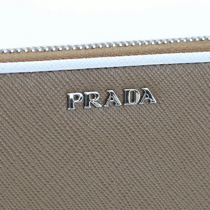 Used Prada long wallet round zipper ladies brand PRADA zip around saffiano leather brown USDPR102677011