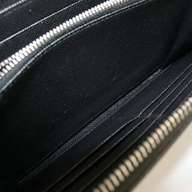 中古 プラダ 長財布ラウンドファスナー メンズ ブランド PRADA サフィアーノレザー ジップアラウンド長財布 レザー ブラック 財布 USDPR102986011