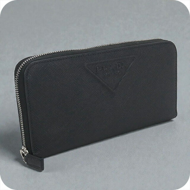 中古 プラダ 長財布ラウンドファスナー メンズ ブランド PRADA サフィアーノレザー ジップアラウンド長財布 レザー ブラック 財布 USDPR102986011