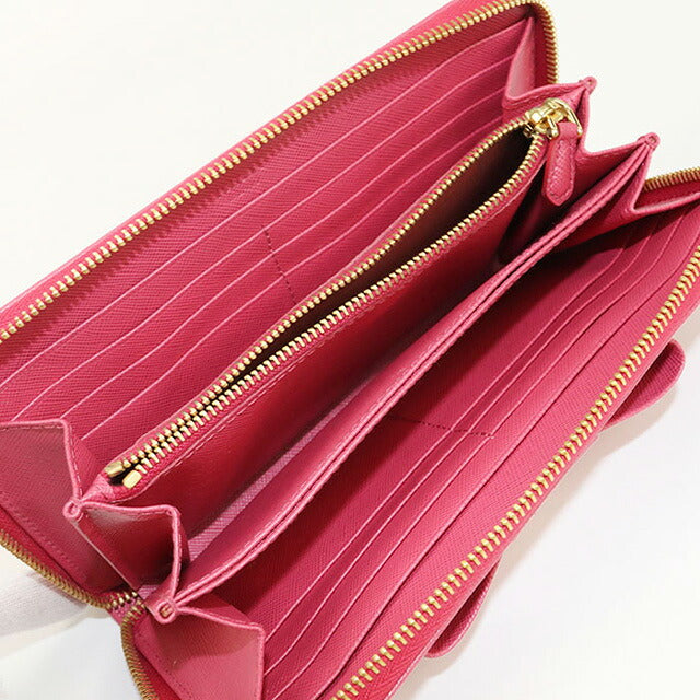 中古 プラダ 長財布ラウンドファスナー レディース ブランド PRADA サフィアーノレザー ジップアラウンド長財布 レザー ピンク 財布 USDPR102988011