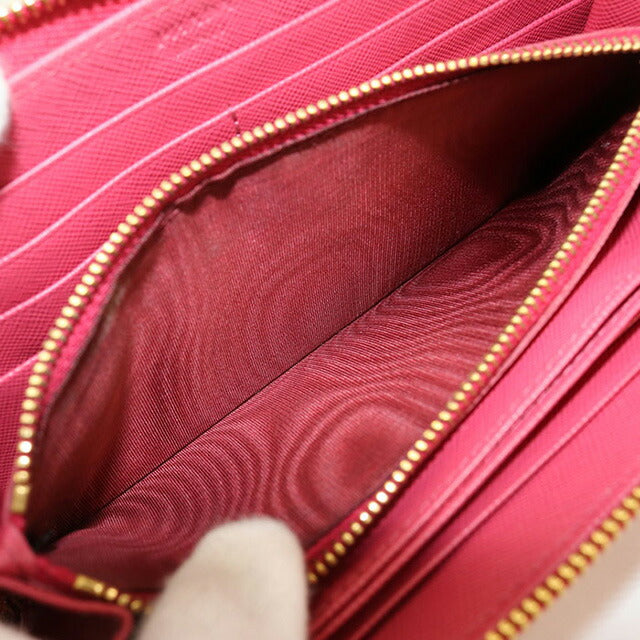 PRADA ショッキングピンクレザー長財布 PRADA ショッキングピンクレザー長財布