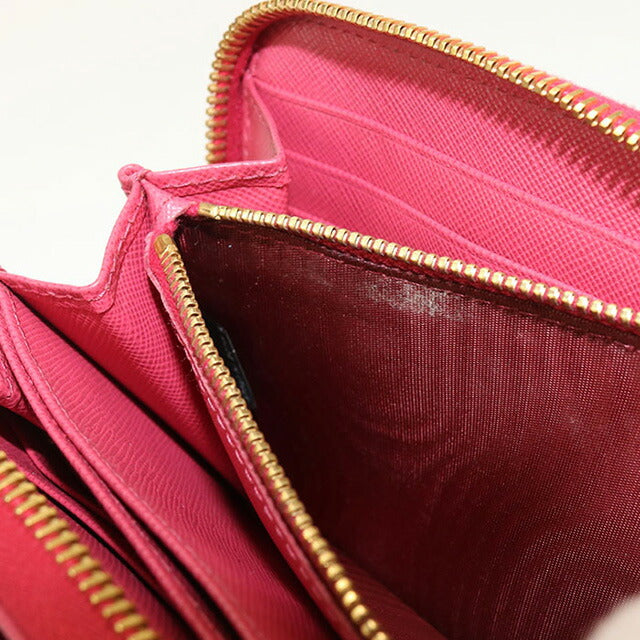 PRADA ショッキングピンクレザー長財布 PRADA ショッキングピンクレザー長財布