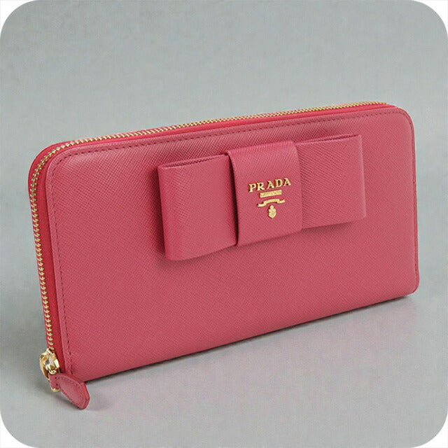 中古 プラダ 長財布ラウンドファスナー レディース ブランド PRADA サフィアーノレザー ジップアラウンド長財布 レザー ピンク 財布 USDPR102988011