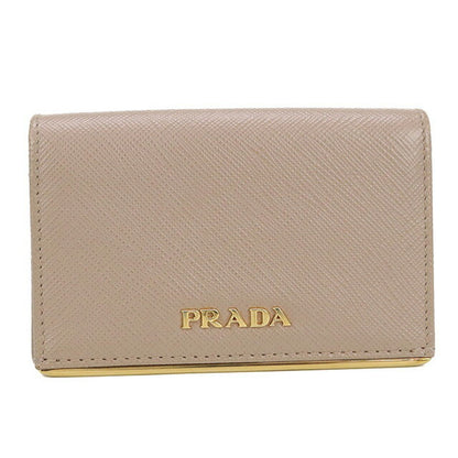 中古 プラダ 名刺入れ レディース ブランド PRADA サフィアーノレザー カードケース レザー ベージュ 小物 USDPR103343011