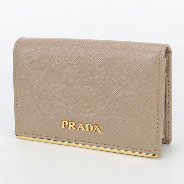 中古 プラダ 名刺入れ レディース ブランド PRADA サフィアーノレザー カードケース レザー ベージュ 小物 USDPR103343011