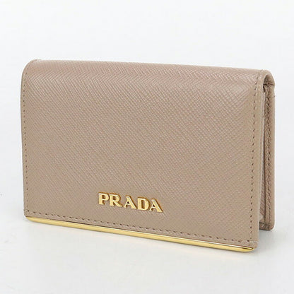 中古 プラダ 名刺入れ レディース ブランド PRADA サフィアーノレザー カードケース レザー ベージュ 小物 USDPR103343011