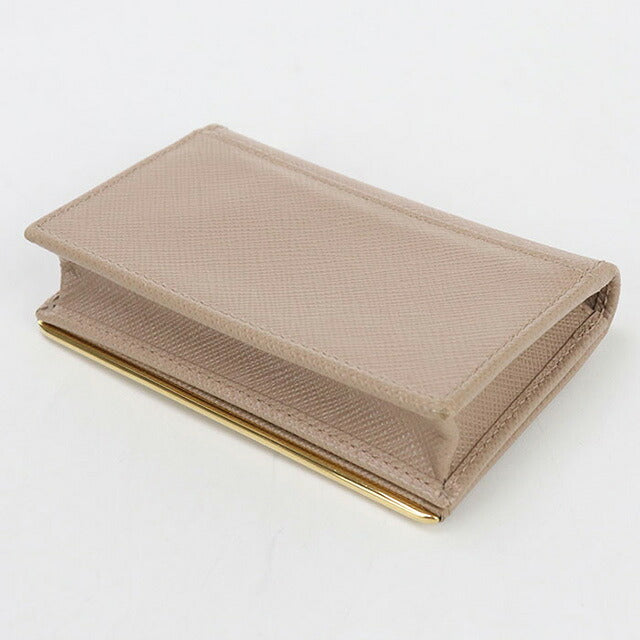 中古 プラダ 名刺入れ レディース ブランド PRADA サフィアーノレザー カードケース レザー ベージュ 小物 USDPR103343011