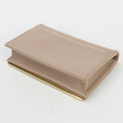 中古 プラダ 名刺入れ レディース ブランド PRADA サフィアーノレザー カードケース レザー ベージュ 小物 USDPR103343011