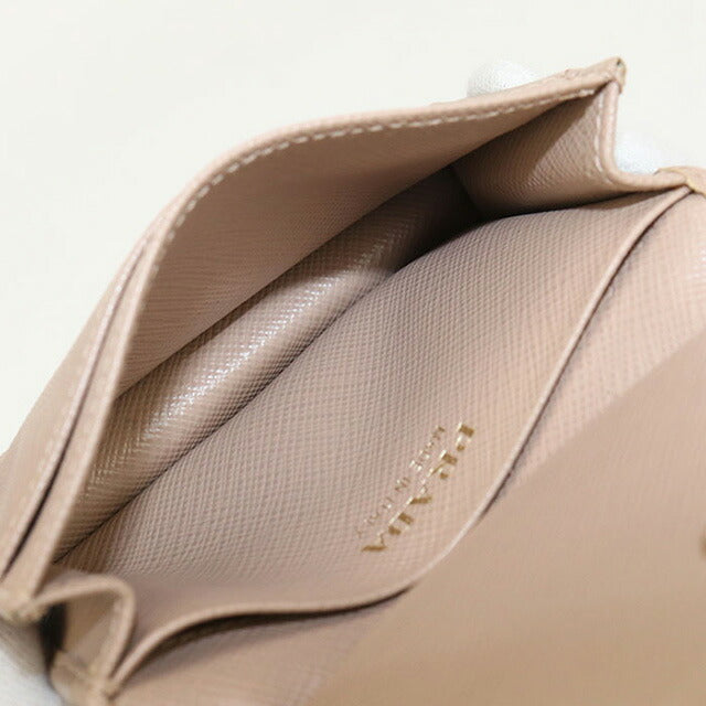 中古 プラダ 名刺入れ レディース ブランド PRADA サフィアーノレザー カードケース レザー ベージュ 小物 USDPR103343011