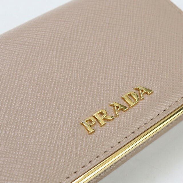 中古 プラダ 名刺入れ レディース ブランド PRADA サフィアーノレザー カードケース レザー ベージュ 小物 USDPR103343011