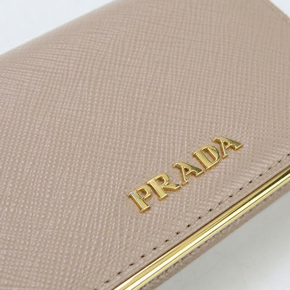 中古 プラダ 名刺入れ レディース ブランド PRADA サフィアーノレザー カードケース レザー ベージュ 小物 USDPR103343011