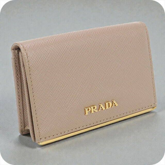 中古 プラダ 名刺入れ レディース ブランド PRADA サフィアーノレザー カードケース レザー ベージュ 小物 USDPR103343011