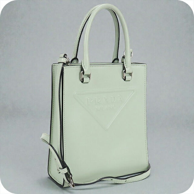 二手普拉达手提包女士品牌PRADA 2WAY手提包真皮1BA333绿包USDPR103444011