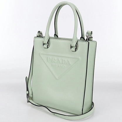 二手普拉达手提包女士品牌PRADA 2WAY手提包真皮1BA333绿包USDPR103444011