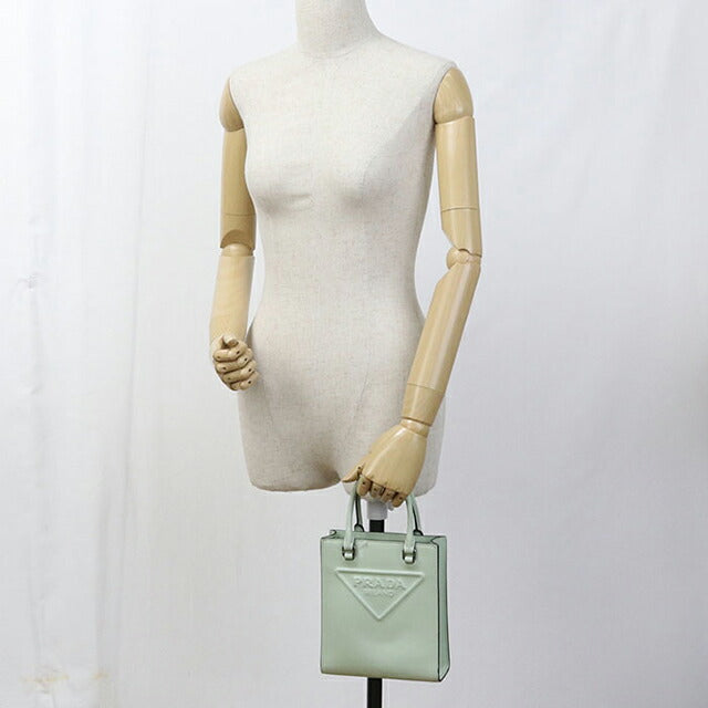 二手普拉达手提包女士品牌PRADA 2WAY手提包真皮1BA333绿包USDPR103444011