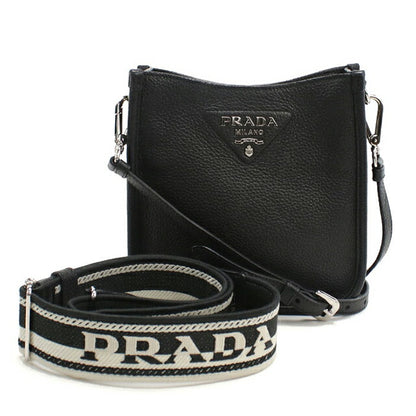 中古 プラダ ショルダーバッグ レディース ブランド PRADA ヴィッテロダイノソフトレザー ミニ レザー 1BH191 2DKV F0002 ブラック バッグ USDPR103604011
