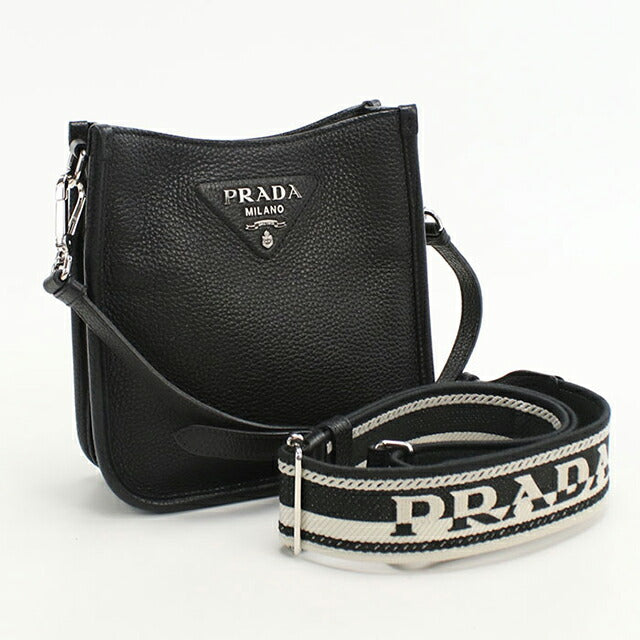 中古 プラダ ショルダーバッグ レディース ブランド PRADA ヴィッテロダイノソフトレザー ミニ レザー 1BH191 2DKV F0002 ブラック バッグ USDPR103604011
