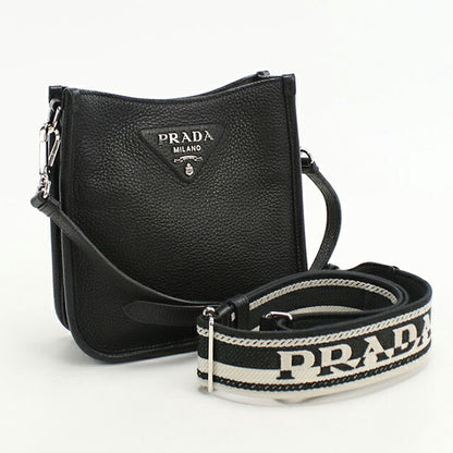 中古 プラダ ショルダーバッグ レディース ブランド PRADA ヴィッテロダイノソフトレザー ミニ レザー 1BH191 2DKV F0002 ブラック バッグ USDPR103604011