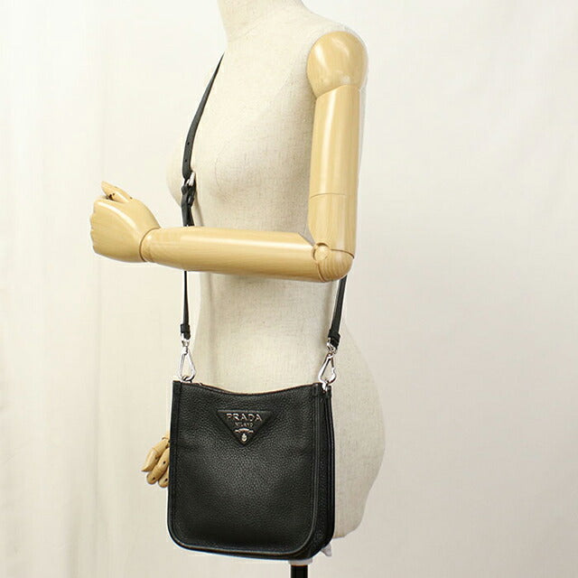 中古 プラダ ショルダーバッグ レディース ブランド PRADA ヴィッテロダイノソフトレザー ミニ レザー 1BH191 2DKV F0002 ブラック バッグ USDPR103604011
