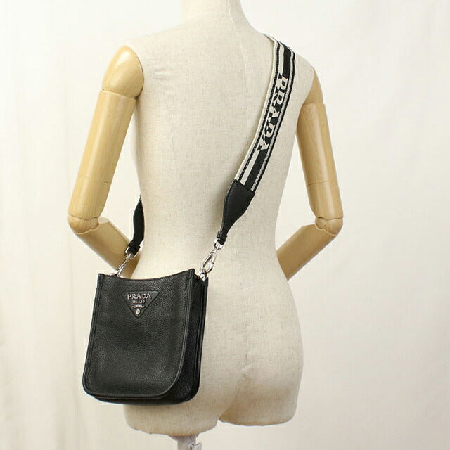 中古 プラダ ショルダーバッグ レディース ブランド PRADA ヴィッテロダイノソフトレザー ミニ レザー 1BH191 2DKV F0002 ブラック バッグ USDPR103604011