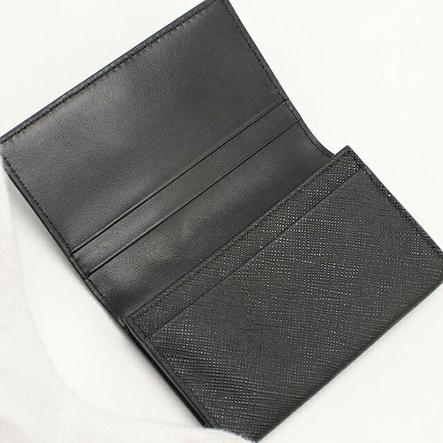 中古 プラダ 名刺入れ レディース ブランド PRADA サフィアーノトライアングル カードケース レザー 1MC110 QHH F0002 ブラック 小物 USDPR103646011