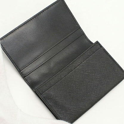 中古 プラダ 名刺入れ レディース ブランド PRADA サフィアーノトライアングル カードケース レザー 1MC110 QHH F0002 ブラック 小物 USDPR103646011