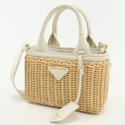 Used Prada basket bag ladies brand PRADA 2WAY 1BG469 2CYG F0N86 beige bag USDPR103895011