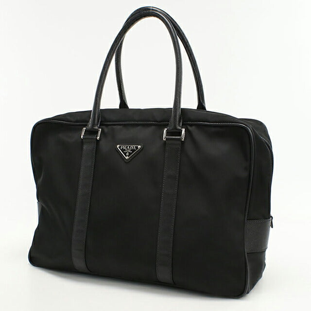 中古 プラダ ブリーフケース メンズ ブランド PRADA レザー ブラック