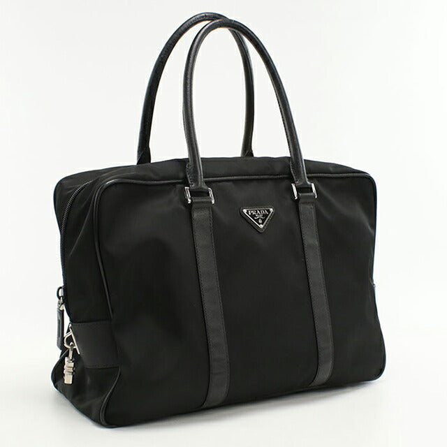 中古 プラダ ブリーフケース メンズ ブランド PRADA レザー ブラック