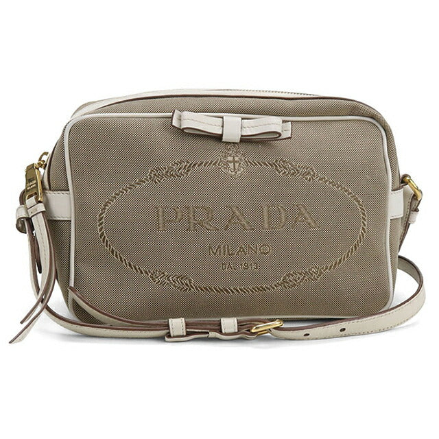 中古 プラダ 斜め掛け ショルダーバッグ レディース ブランド PRADA ロゴジャガード 1BH089 ベージュ バッグ USDPR104118011