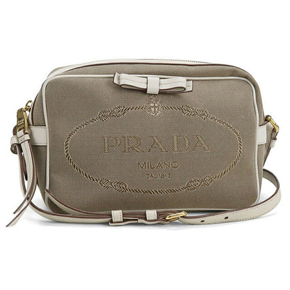 中古 プラダ 斜め掛け ショルダーバッグ レディース ブランド PRADA ロゴジャガード 1BH089 ベージュ バッグ USDPR104118011